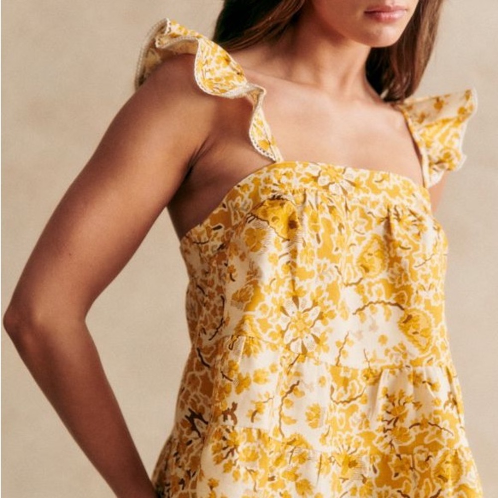 NWT Sézane Cooper Blouse in Alcazar Ocre